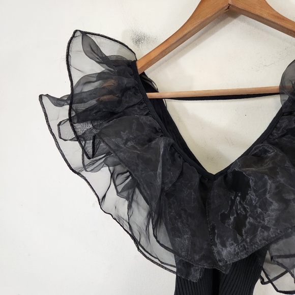 Zara Ribbed ruffle bodysuit - Picture 3 of 5